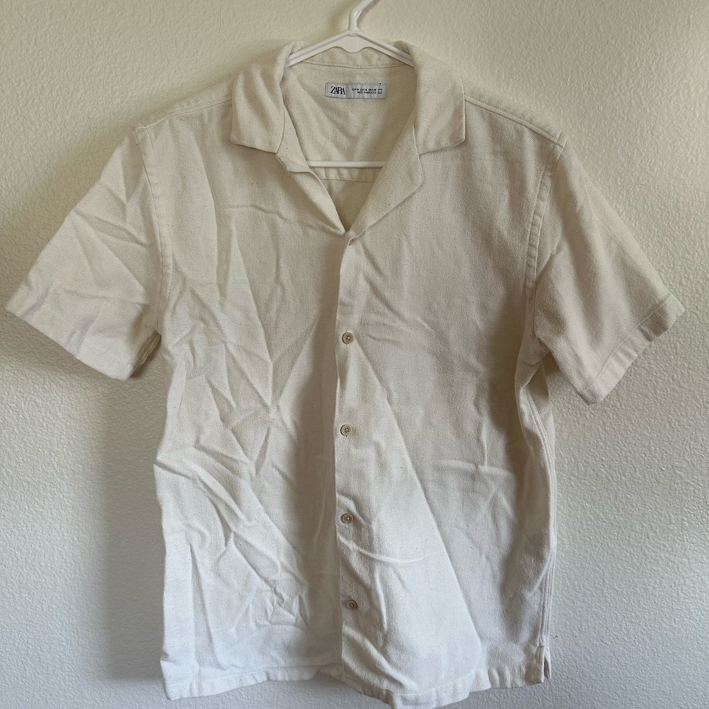 Zara Men’s Off White Button Up Overshirt